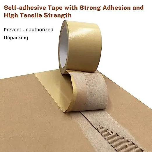 23m/Roll Brown Duct Tape Sealing Reinforced Gummed Self Adhesive Kraft Paper Flatback Carton Sealing Tape Heavy Duty Packing