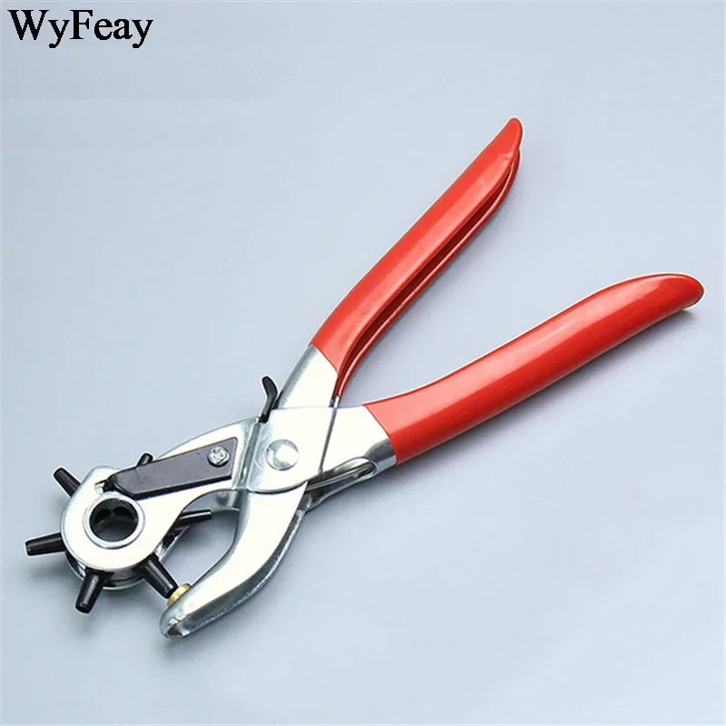 Leather Craft Tools Belt Hole Punch Plier Eyelet Puncher Revolve Sewing Machine Setter Tool Watchband Strap Household Paper DIY