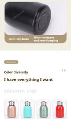 300ML Stainless Steel Vacuum Flask with Lifting Ring Mini Thermos Cup Car Insulated Cup Portable Travel Water Bottle Coffee Mug