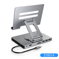 Blueendless Ipad Stand USB C Hub 4K 60HZ HD Type-C 100W PD SD/TF Slot Reader USB 3.0 5Gbps 9 In 1 Type-C Hub Ipad Holder