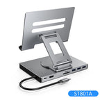Blueendless Ipad Stand USB C Hub 4K 60HZ HD Type-C 100W PD SD/TF Slot Reader USB 3.0 5Gbps 9 In 1 Type-C Hub Ipad Holder