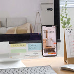 1Message Storage Board Under Computer Monitor，Office Desk Side Storage Rack Message Board Can Hold Phone Charging Memo Stickers