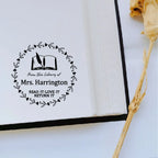 Custom Book library ink Stamp Personalized Self Inking Wedding Stamp Customized Photosensitive Seal Invitation name letter logo