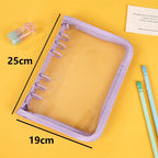 A5 Binder Cute Transparent Binder Notebook Filing Cabinet A5 Ring Pockets Leaf Filing Cabinet A5 Macaron Binder HYJ02