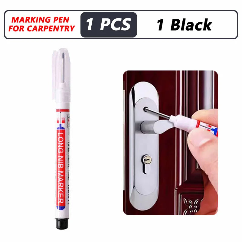 iLMH 4-40Pcs Deep Hole Long Nib Head Marker For Metal Perforating Pen Waterproof Bathroom Woodworking Decor Multi-Purpose Tool