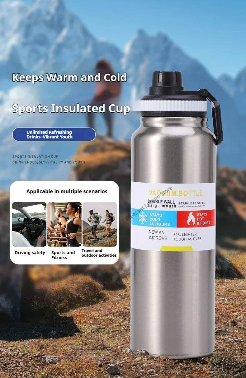 600/800/1000MLStainless Steel Thermos Bottle Car Thermal Cup Vacuum Flask Keeps Cold and Heat Thermal Mug Sports Insulated Cup
