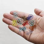 10pcs/Set Metal Digital Shape Paper Clips Kawaii Cute Bookmark Clip Stationery Office School Supplies