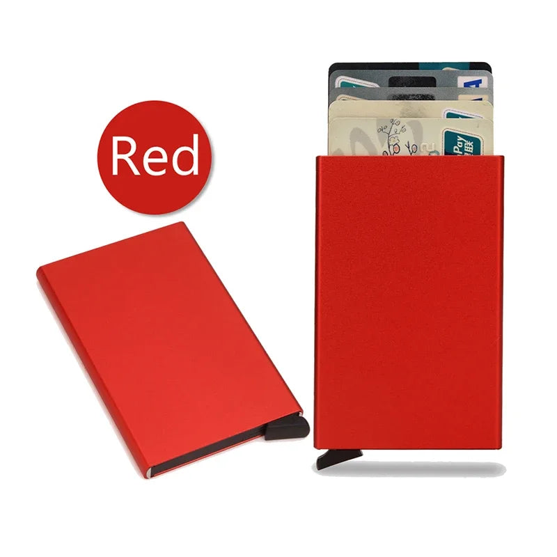 Rfid Metal Credit Card Holder Luxury Men Minimalist Wallet Cardholder Case Bag Business Supplies Card Storage Box Organizer Mini