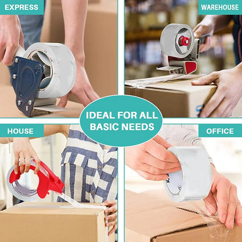 1 Set Heavy Duty Transparent Packaging Tape With Dispenser For Shipping Clear Packing And Moving Supplies