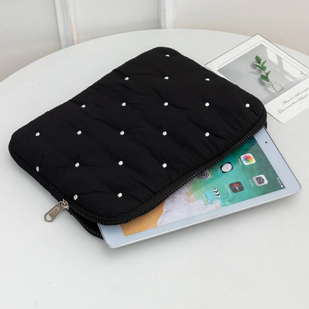 Embroidered Dot Computer Bag, Simple Solid Color Tablet Bag, Inner Bag, Laptop Storage Bag, Multiple Sizes To Choose From