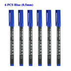 6 Pcs Erasable Whiteboard Pen 0.5/1.0mm Fine Point Black/Blue/Red Ink Blackboard Marker School Office Art Writing Stationery