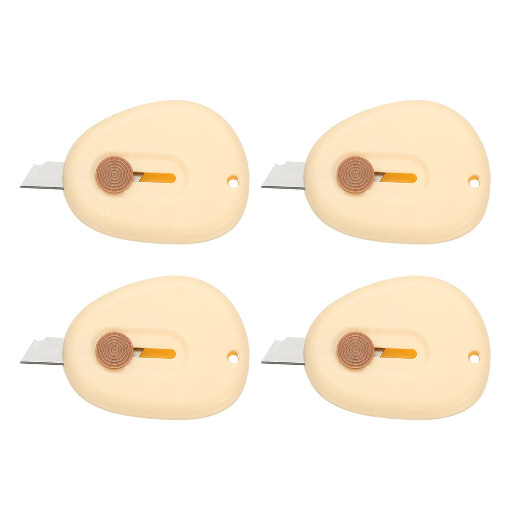 4/8Pcs Mini Box Cutters Retractable Small Utility Knife Portable Cute Letter Envelope Opener with Keychain Hole Office Supplies