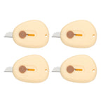 4/8Pcs Mini Box Cutters Retractable Small Utility Knife Portable Cute Letter Envelope Opener with Keychain Hole Office Supplies