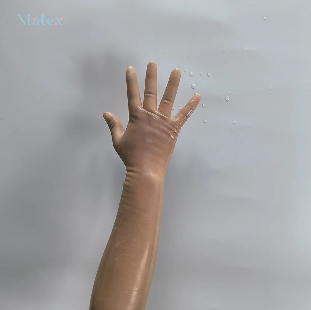 Stylish Unisex Latex Long Gloves - Durable, Natural Material, Versatile Use