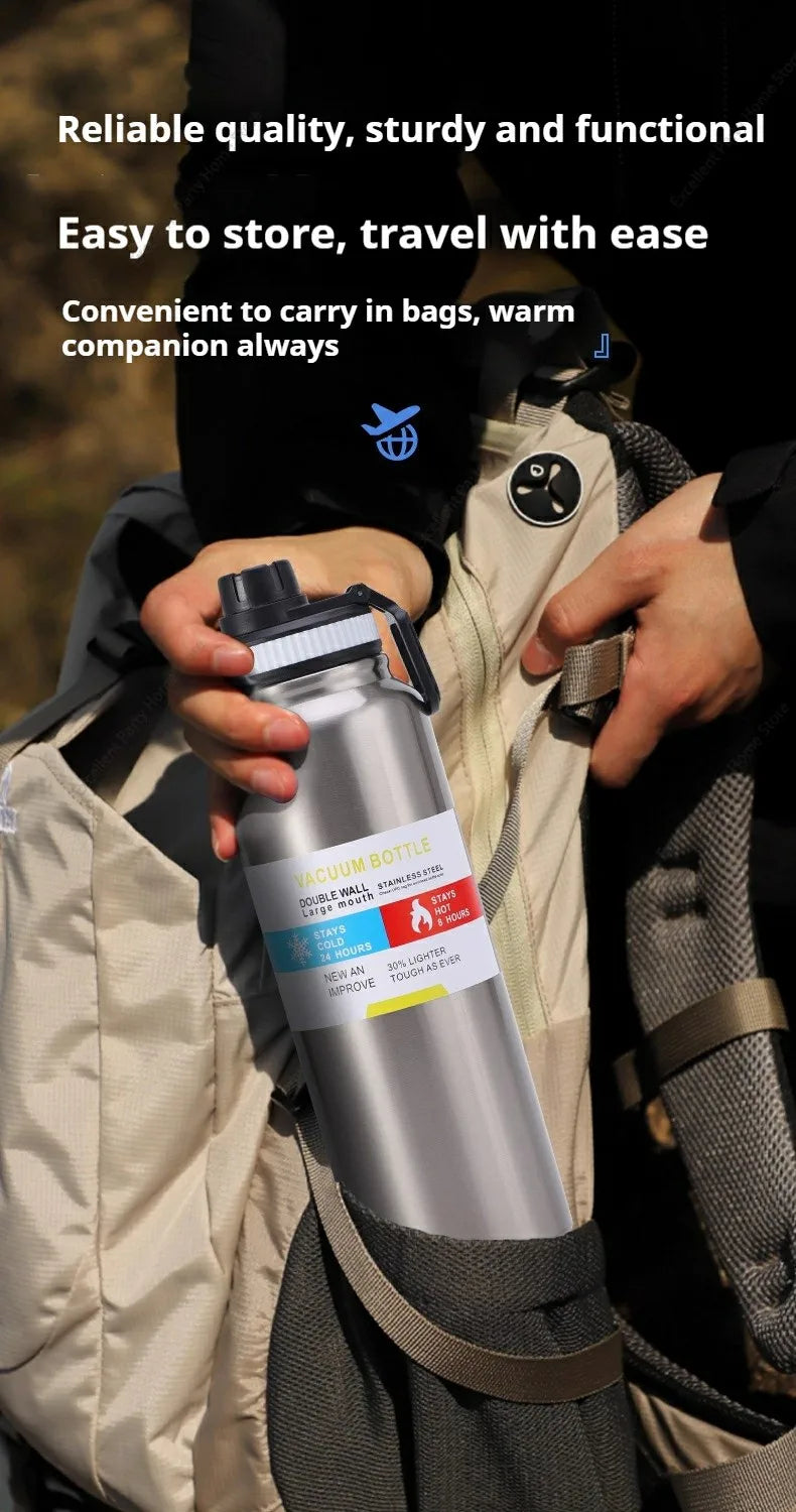 600/800/1000ML Thermos Bottle Stainless Steel Car Thermal Cup Keeps Cold and Heat Thermal Mug Sports Insulated Cup Vacuum Flask