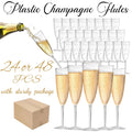 24/48Pcs Plastic Champagne Flutes Disposable Wine Glasses Reusable for Bachelorette Party Supplies Birthday Wedding Toasting 6oz