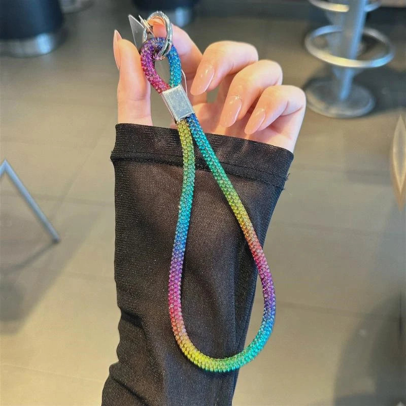 INS Glitter Phone Lanyard Phone Crystal Wrist Straps Keychain Anti-lost Rope For iPhone 16 Samsung Universal Bling Hanging Cord