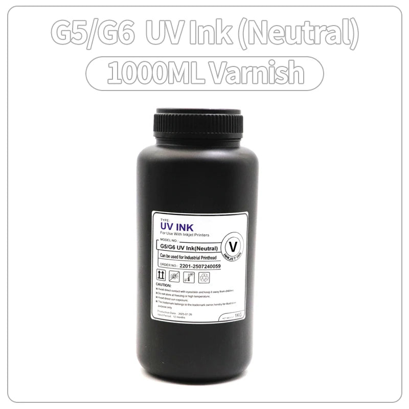 1000ML LED Curable UV Ink For Ricoh G5 G6 Gen3 Gen4 Gen4L Gen5 Gen5i Gen5S Gen6 G3 G4 G5i Printhead Hard Soft Neutral UV Ink