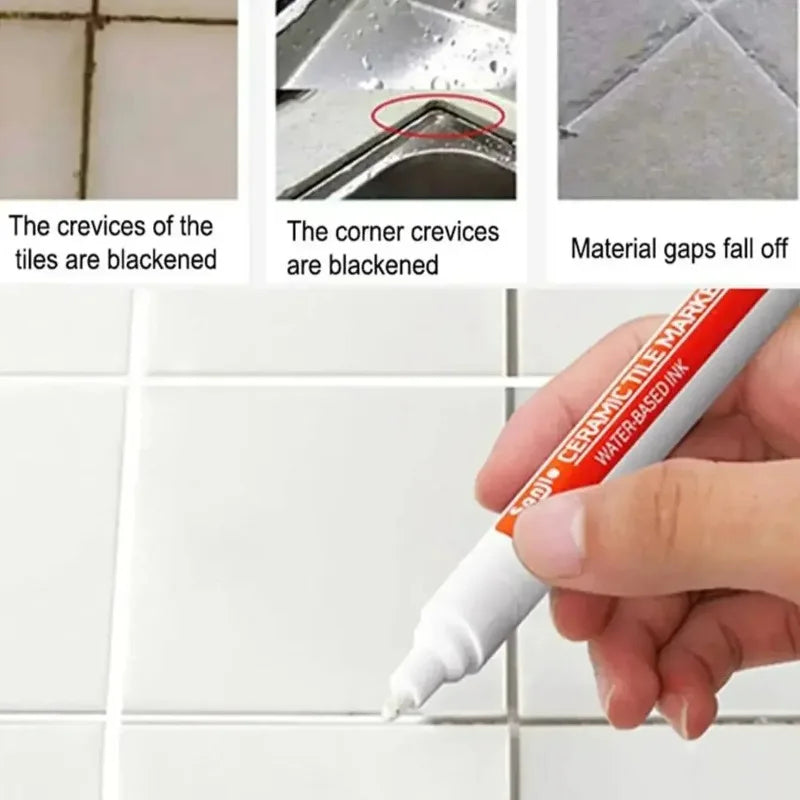 Mold-Resistant Waterproof Ceramic Tile Grout Marker Pen for Kitchen Bathroom Wall Floor Repair
