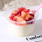 50/100Pcs 250ML Disposable Salad Cup Transparent Plastic Dessert Cups Bowls Container with Dome/Flat Lids for Ice Cream Cupcake