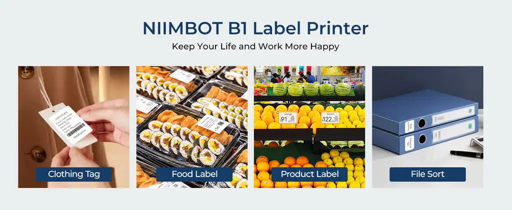 Niimbot B1 Mini Bluetooth Thermal Label Printer Portable Self-Adhesive Sticker Maker, Pocket Thermal Label Machine, Compatible With Mobile Phone & PC, Ideal For Home Office School Small Business Organization