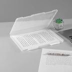 Simple Desktop A4 Document Box, Transparent Plastic A4 Paper & Bill Organizer