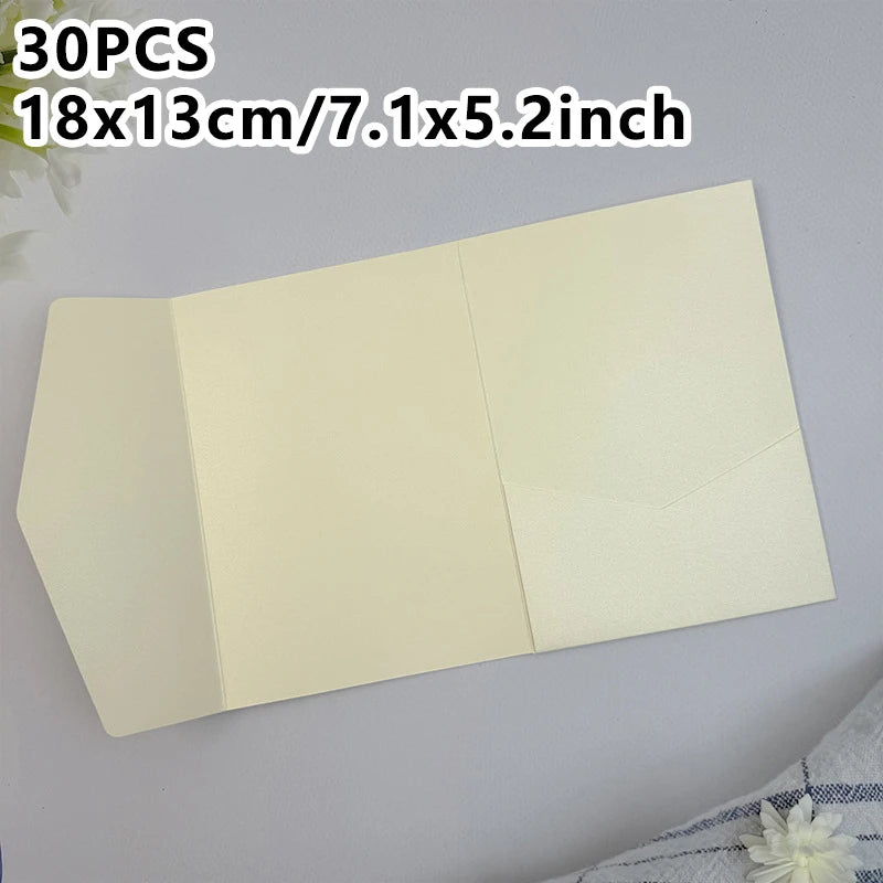 30pcs 18x13cm Green Envelopes for Wedding Invitation Small Business High-grade 250g Paper Stationery Supplies Storage Bag