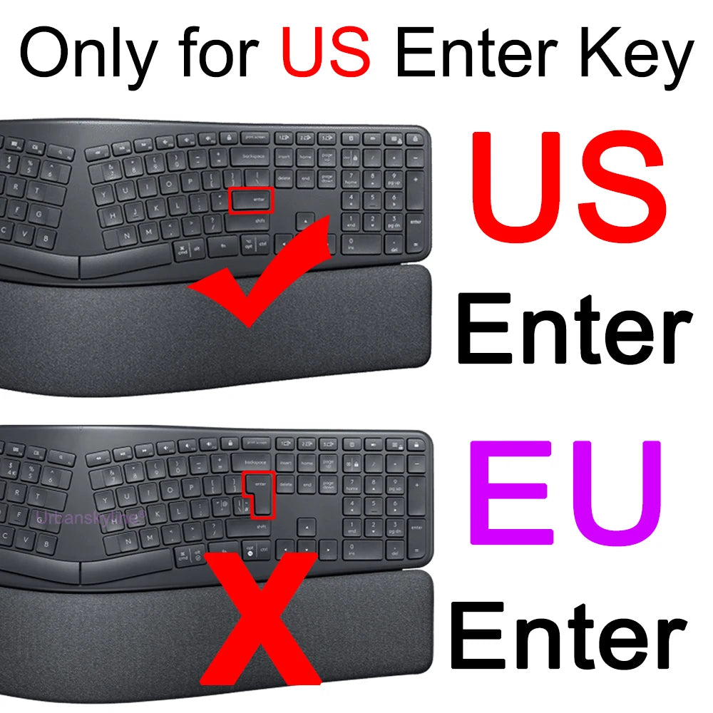 Keyboard Cover for Logitech ERGO K860 Business Protector Skin Case Silicone Accessory for logi K 860 Black