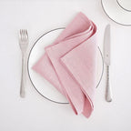 Set of 4 Cloth Napkins 100% Pure Linen 16x16Inch Hemmed Dinner Napkins Easy Care Machine Washable for Christmas Wedding Party