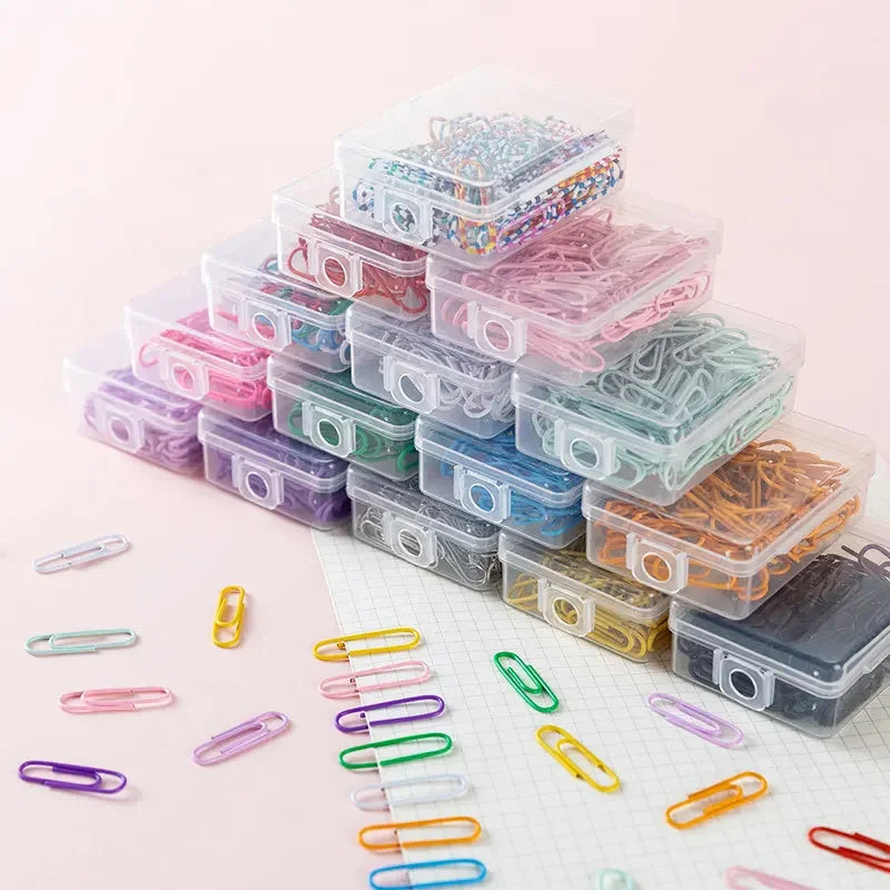 50pcs/box 28mm Macaron Colored Paper Clips, Creative Accounting Decoration Materials, Bookmarks, Paper Clips