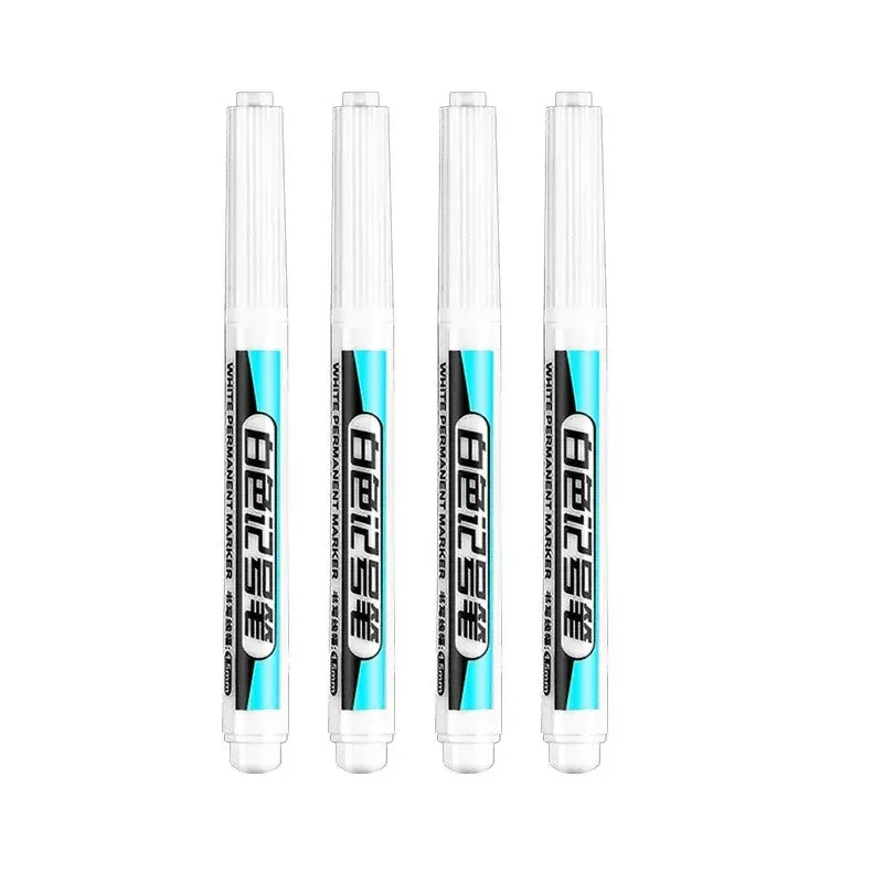 0.7/1.0/1.5/3.0mm White Marker Pens Oily Waterproof Permanent Paint Markers For Wood Plastic Leather Glass Stone Metal Supplies