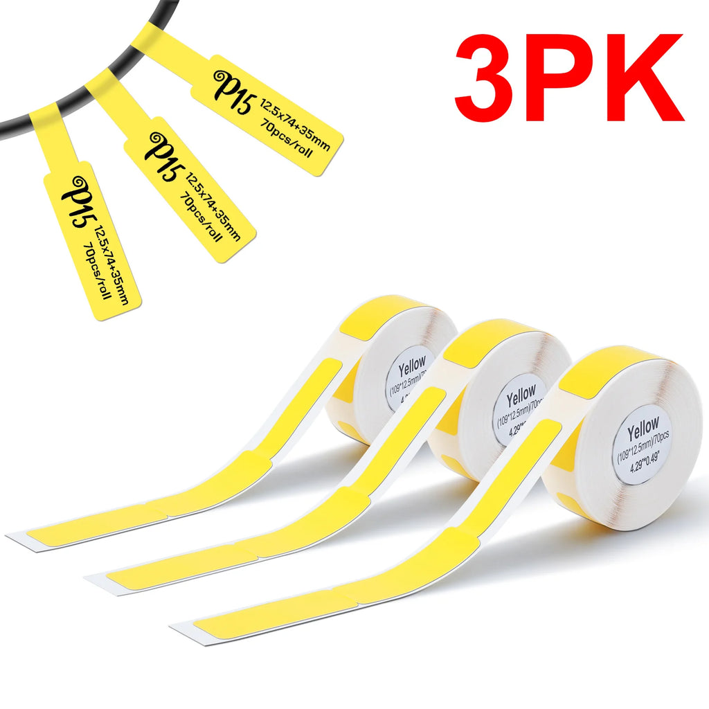Portable Label Maker P15 Adhesive Thermal Label Printer Wireless Bluetooth Sticker Printer with P15 Self-adhesive Label Paper