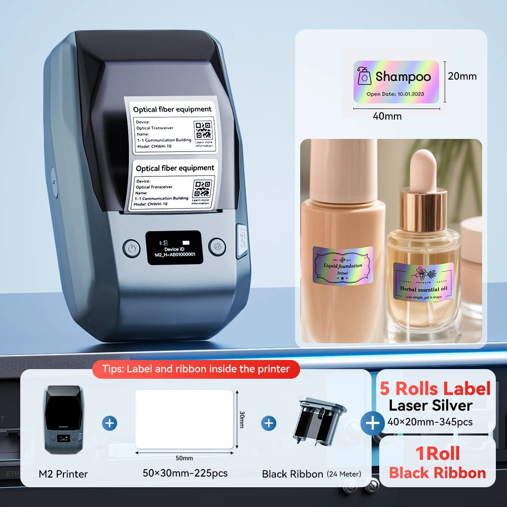 Niimbot M2 Portable Thermal Transfer Label Printer Multi-function Sticker Label Maker Machine for Office Clothes Tag Power Cable