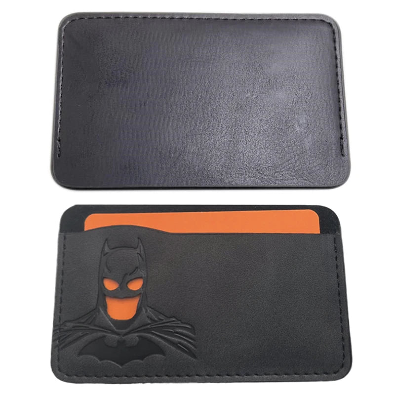 Personalized Leather ID Card Holder Superhero Mask Design Perfect Gift Travel Wallet ID Cover Trendy Youth