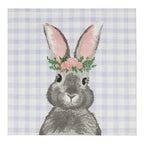 20pcs 25cm 2-Ply Easter Bunny Element Colorful Napkins Plaid Square Napkins Party Decoration Paper Placemats Pink Ears Paper