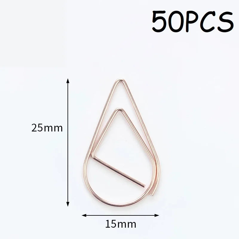 50PCS Adorable Metal Decorative Paper Clips Cute Note Diary and Binder Clips for Stationery Lovers HXZ03