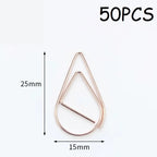 50PCS Adorable Metal Decorative Paper Clips Cute Note Diary and Binder Clips for Stationery Lovers HXZ03