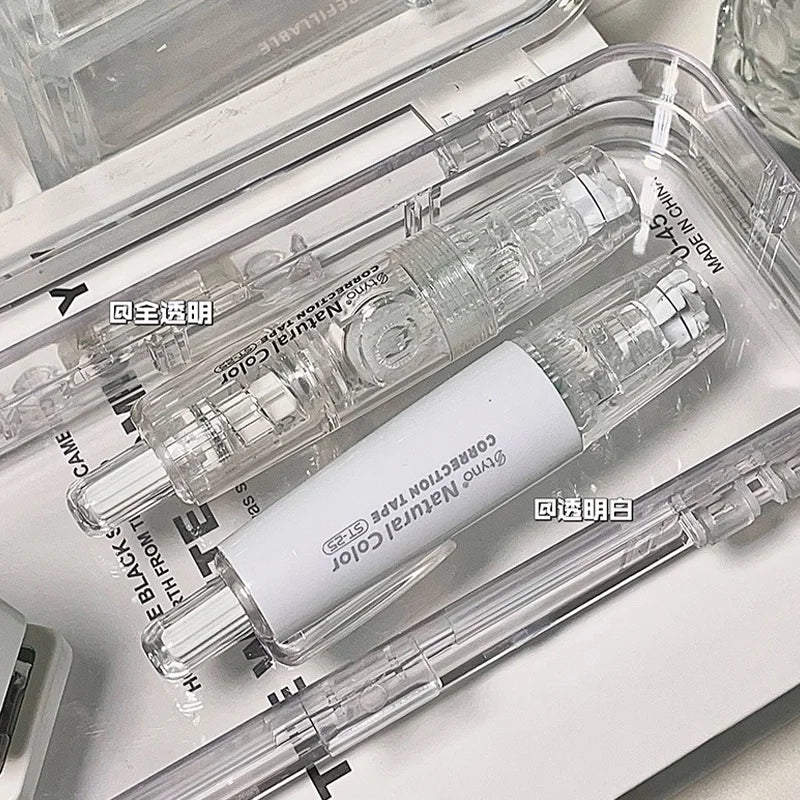1pcs Creative Large-capacity Transparent Correction Tape Portable Replaceable Core Correction Tape Office Stationery Supplies