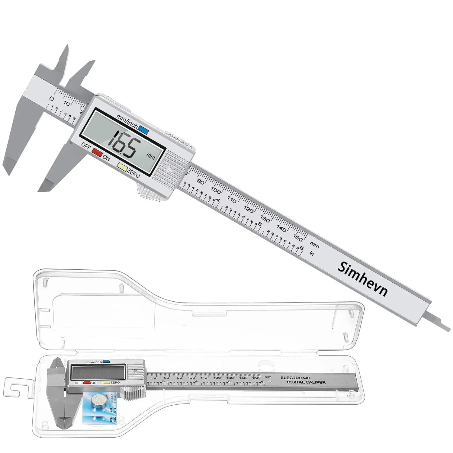 Electronic Digital Caliper, Inch and Millimeter Conversion, LCD Screen Display 0-6” Caliper Measuring Tool, Auto Power Off
