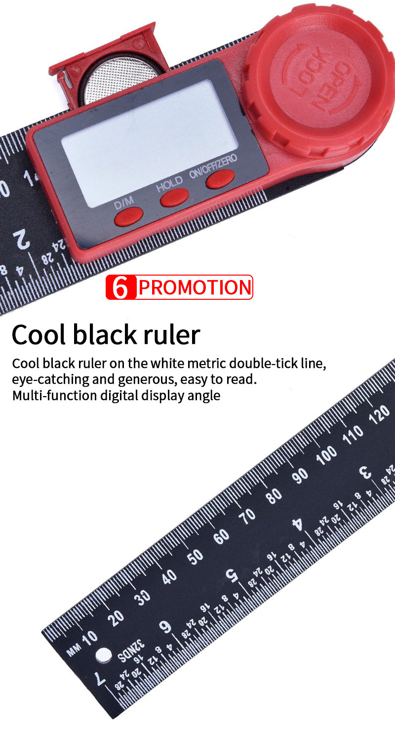 200mm 8'' Digital Angle Finder Ruler Protractor Inclinometer  Electron Goniometer  Angle Length Measuring Tool