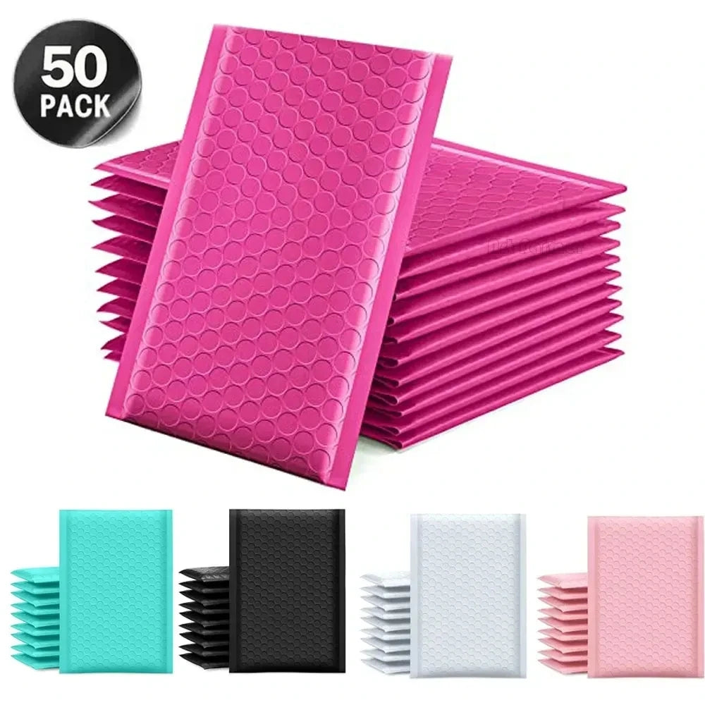 50Pcs Black Bubble Mailer Bubble Padded Mailing Envelopes Mailer Poly for Packaging Self Seal Shipping Bag Bubble Padding Bubble