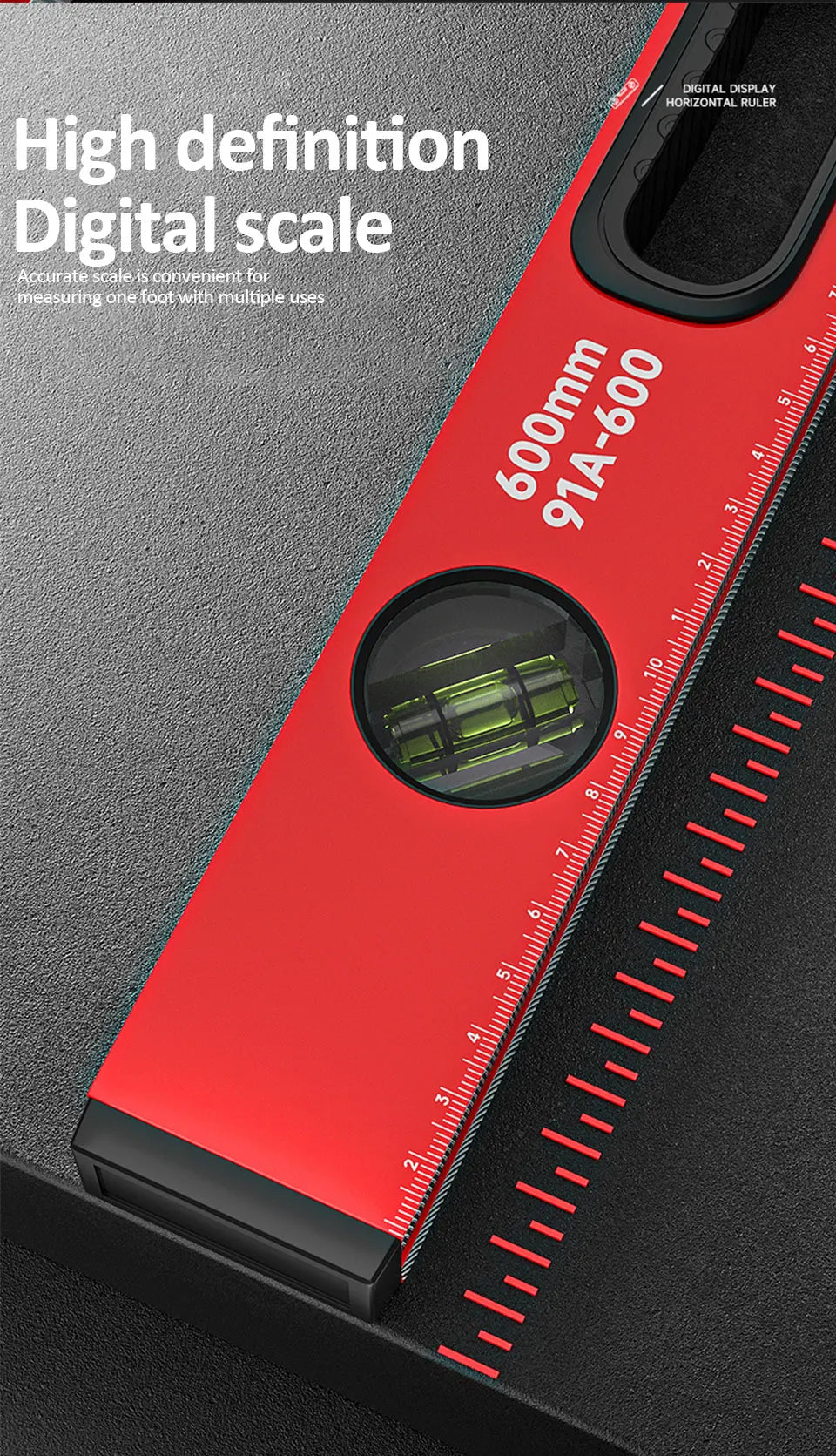 30/40/50cm Electronic Digital Display Level Ruler Magnetic Angle Meter Aluminum Alloy Level Protractor Inclinometer 90 Degree