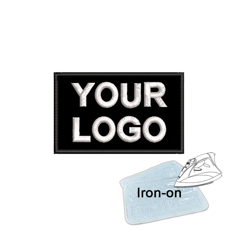 1PC 8x5cm Custom Name Tags Embroidered Patch Personalized Stripes Badge Number  Text Badge Iron On Backing Hook & Loop Backing