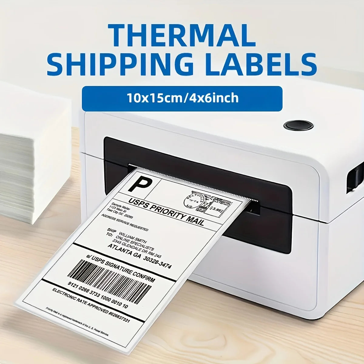 500/1000 Sheets 4''x6'' White Thermal Label Paper for Thermal Label Printers Logistics Shipping Labels 100x150mm