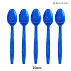 Rose Gold Disposable Knife Fork Spoon Cutlery Set Disposable Tableware Birthday Party Decorations Wedding Baby Shower Supplies