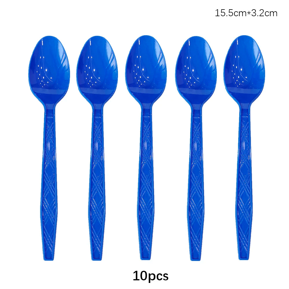 Rose Gold Disposable Knife Fork Spoon Cutlery Set Disposable Tableware Birthday Party Decorations Wedding Baby Shower Supplies