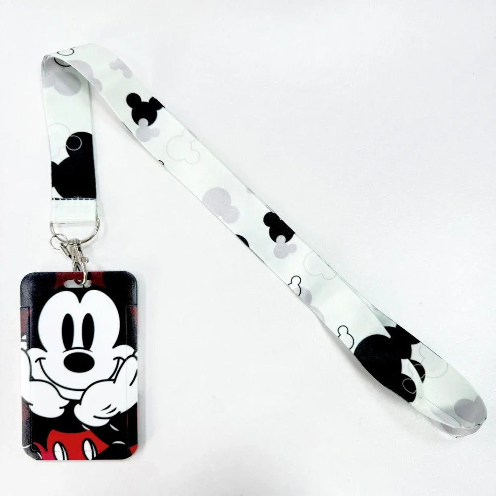 Disney's Credential Holder Mickey Mouse Lanyard Bear Phone Rope ID Card Badge Holder Princess Neck Strap Cartoon Keychain Gift