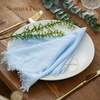 12pcs Retro Napkins 42x42cm Rustic Table Decoration Cotton Gauze Hanky Tea Towel Dining Place Mats Wedding Party Supply
