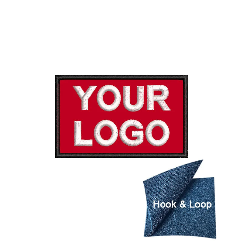 1PC 8x5cm Custom Name Tags Embroidered Patch Personalized Stripes Badge Number  Text Badge Iron On Backing Hook & Loop Backing