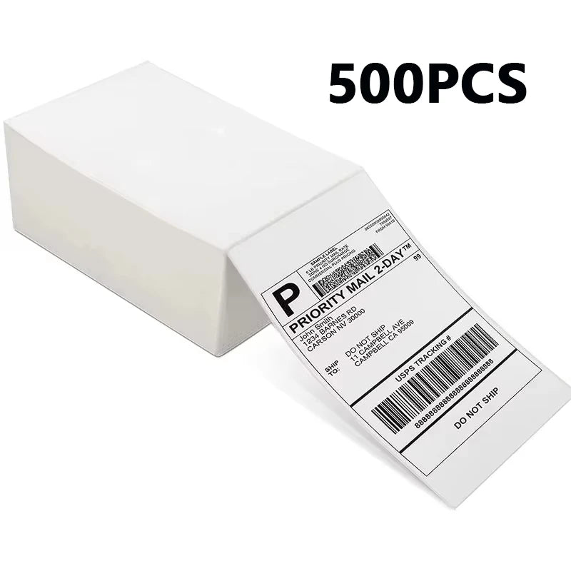 4x6 Inch 100/500 Sheets Thermal Shipping Label Printer Self-Adhesive Thermal Printing Paper DHL UPS Express Barcode Label